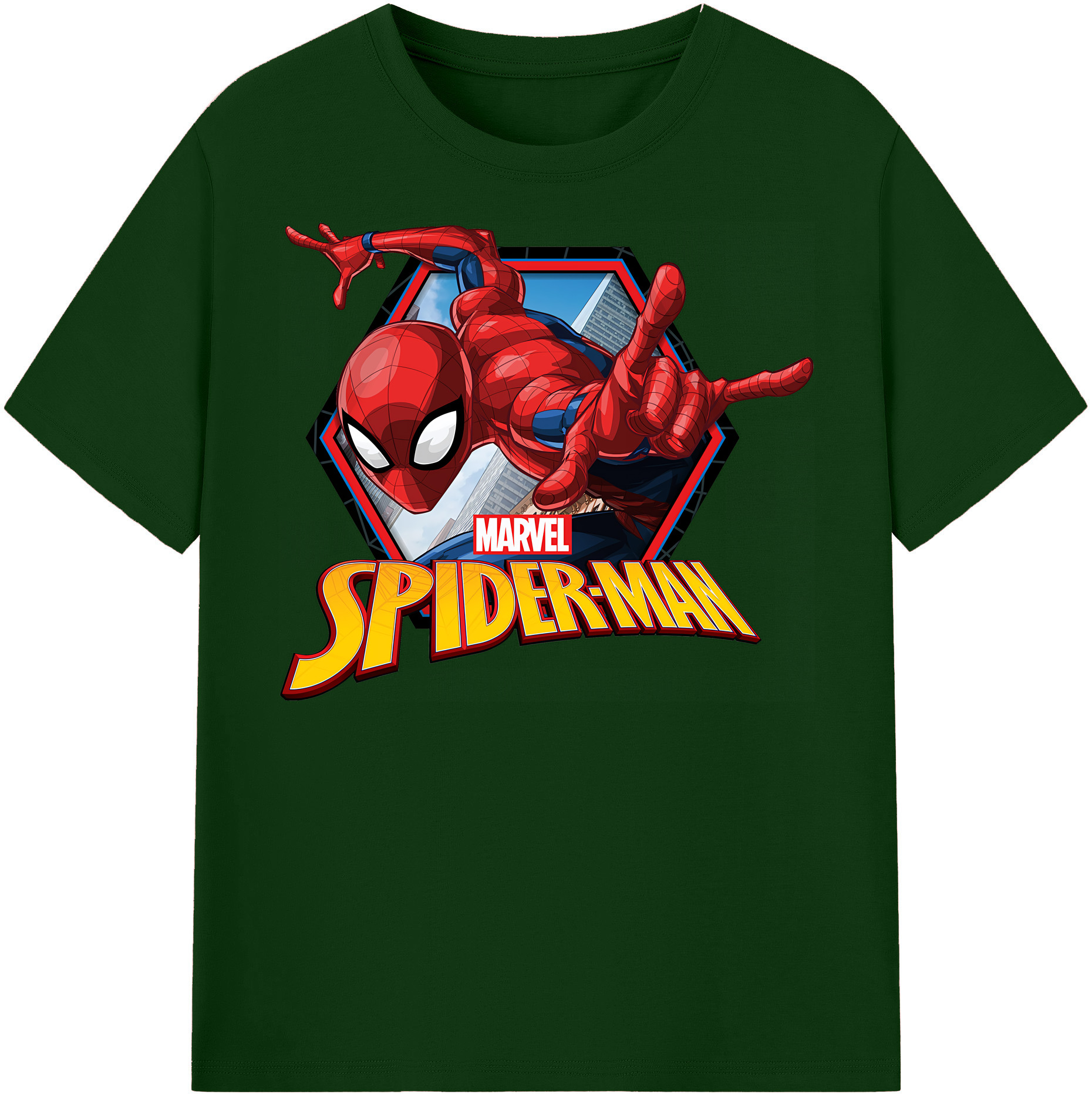 （画像用） Spider Man スパイダーマン 綿100％半袖Tシャツ（フロントプリント）